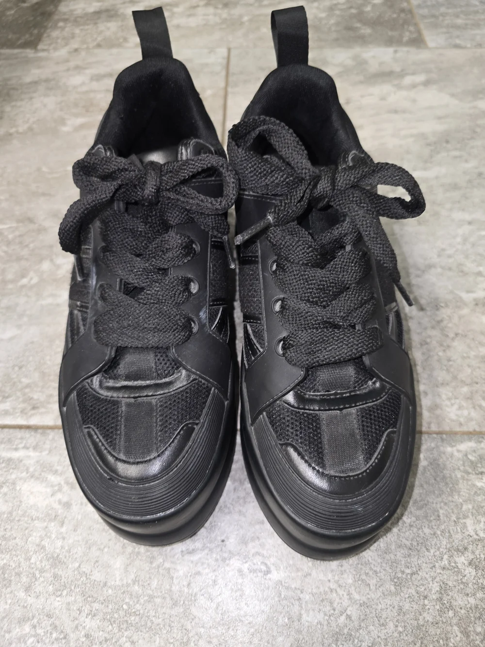 ASOS Black Women's Platform Lace-Up Sneakers